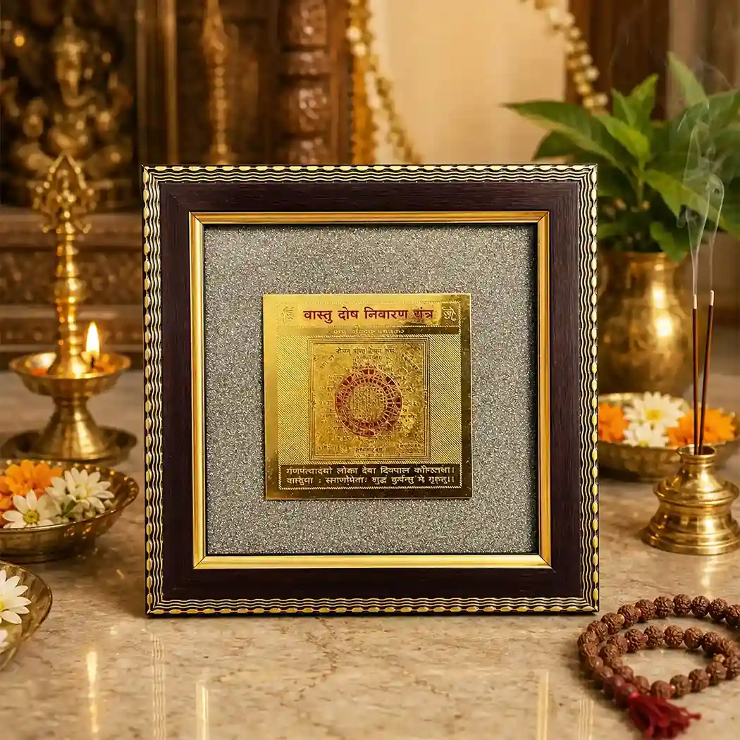 Raw Pyrite Vastu Dosh Nivaran Yantra Frame